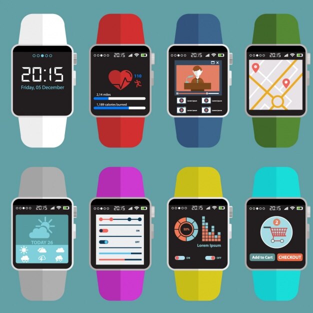 Colección de smartwatches a color