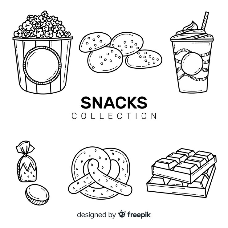 Vector gratuito colección de snacks deliciosos