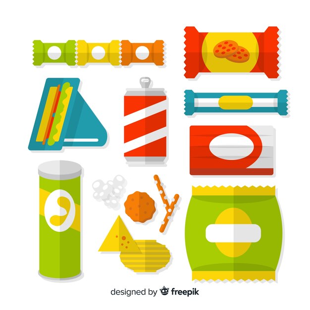 Colección de snacks deliciosos