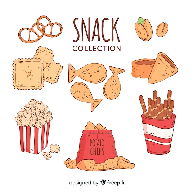 Colección de snacks ricos
