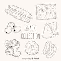 Vector gratuito colección de snacks ricos