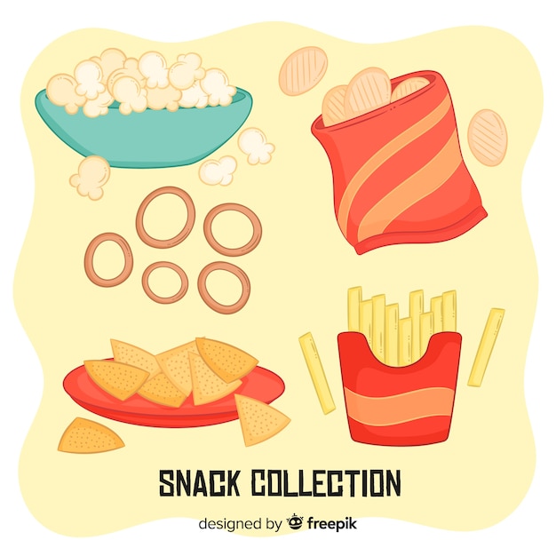 Vector gratuito colección de snacks