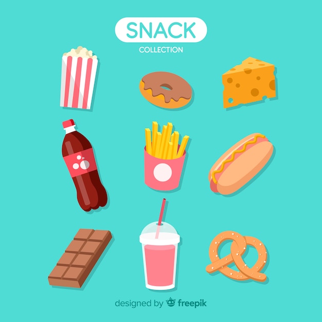 Vector gratuito colección de snacks