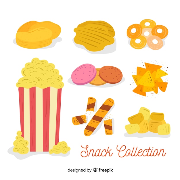 Vector gratuito colección de snacks