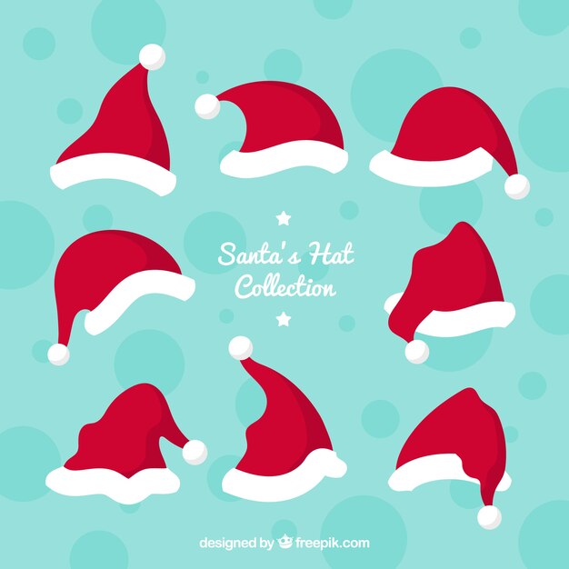 Colección de sombreros de santa claus