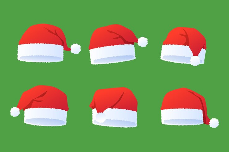 Vector gratuito colección de sombreros de santa degradados