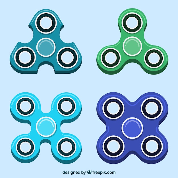 Colección de spinners de diferentes formas