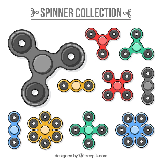 Colección de spinners de diferentes formas