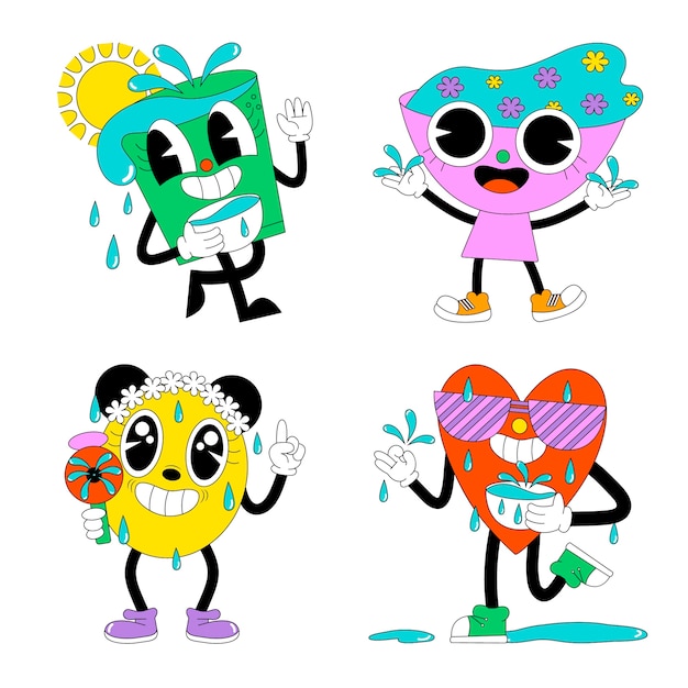 Colección de stickers de acid songkran