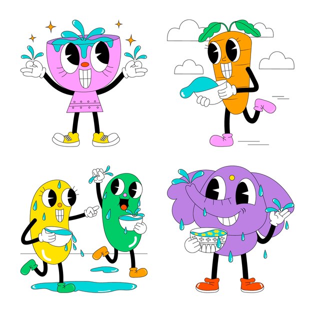 Colección de stickers de acid songkran