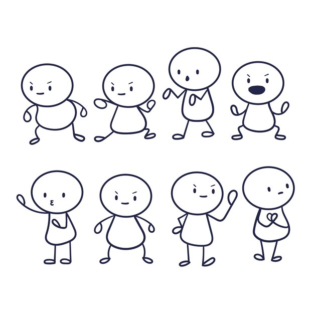 Colección de stickman dibujada a mano