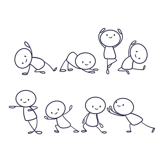 Colección de stickman dibujada a mano