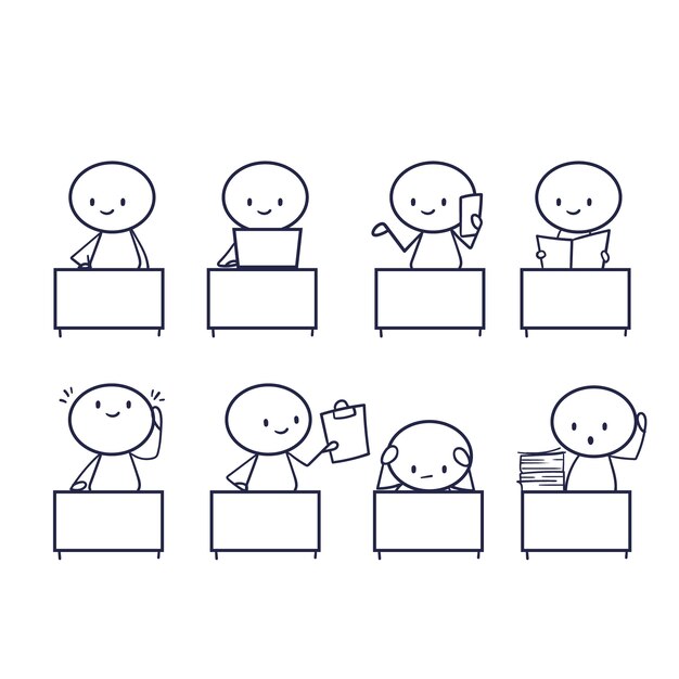Colección de stickman dibujada a mano