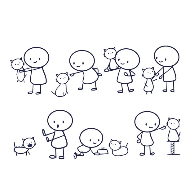Colección de stickman dibujada a mano