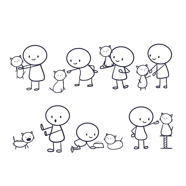 Colección de stickman dibujada a mano