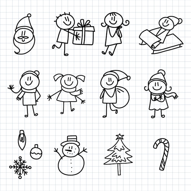Colección de stickman dibujada a mano