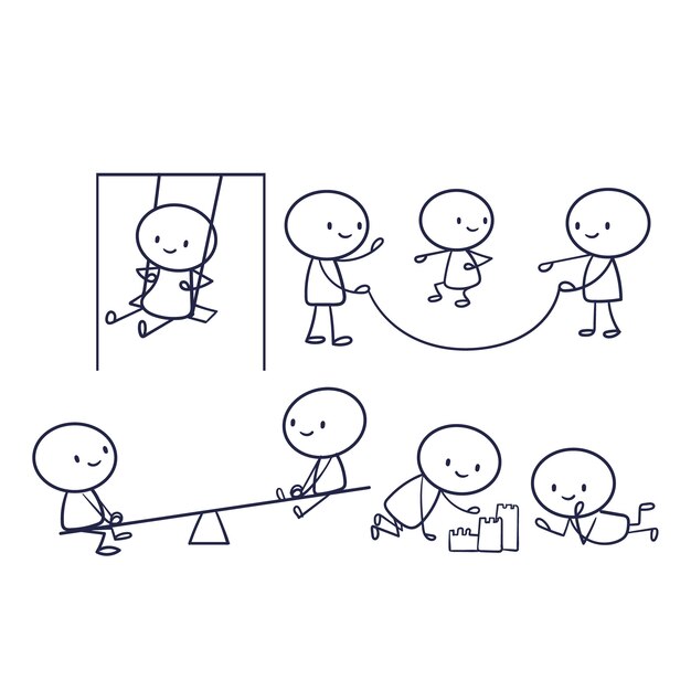 Colección de stickman dibujada a mano