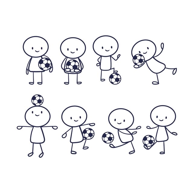 Colección de stickman dibujada a mano