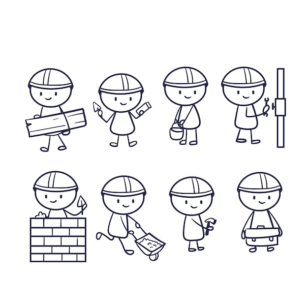 Colección de stickman dibujada a mano