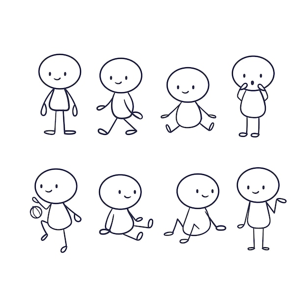 Colección stickman dibujados a mano