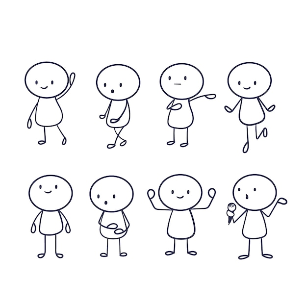 Colección stickman dibujados a mano