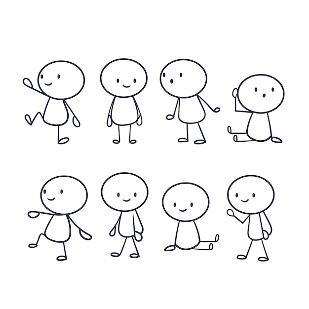 Colección stickman dibujados a mano