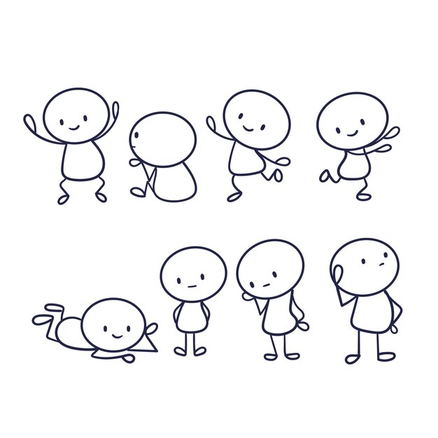 Colección stickman dibujados a mano