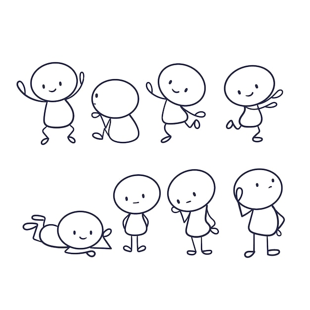 Colección stickman dibujados a mano