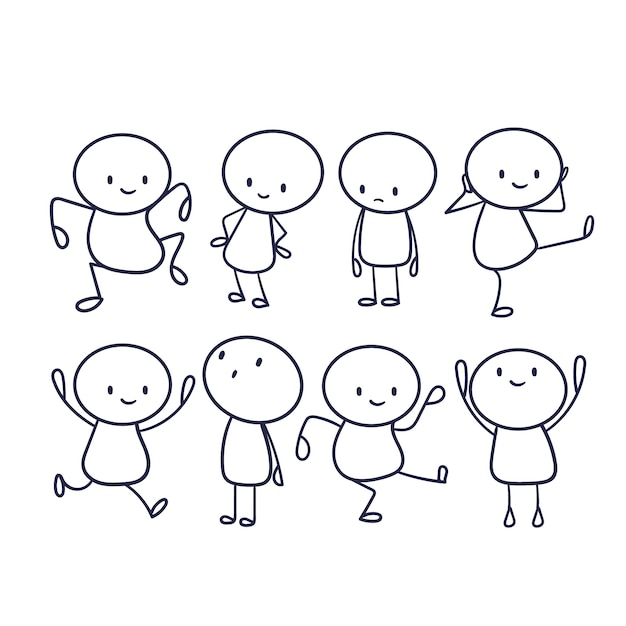 Colección stickman dibujados a mano