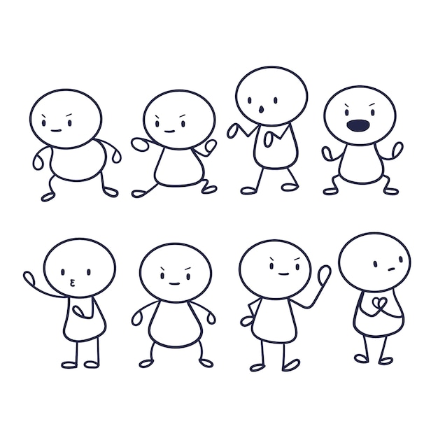 Colección stickman dibujados a mano