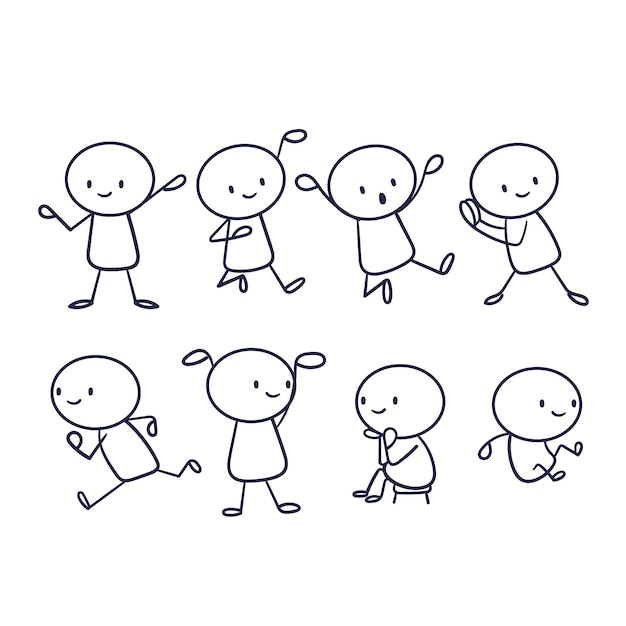 Colección stickman dibujados a mano