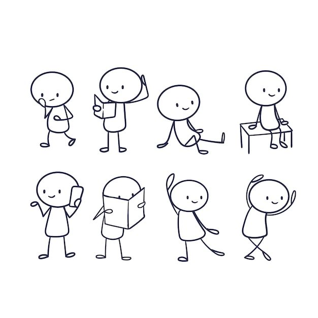 Colección stickman dibujados a mano