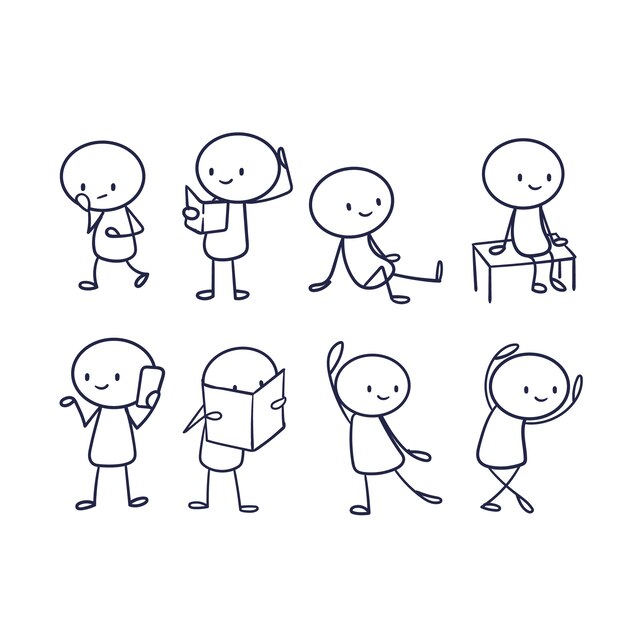 Colección stickman dibujados a mano