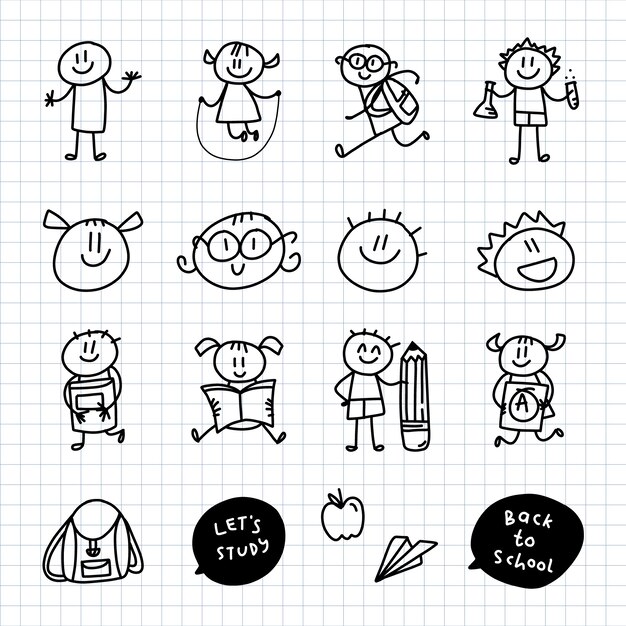 Colección stickman dibujados a mano