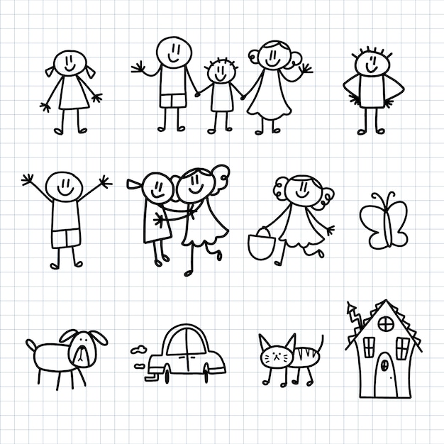 Colección stickman dibujados a mano