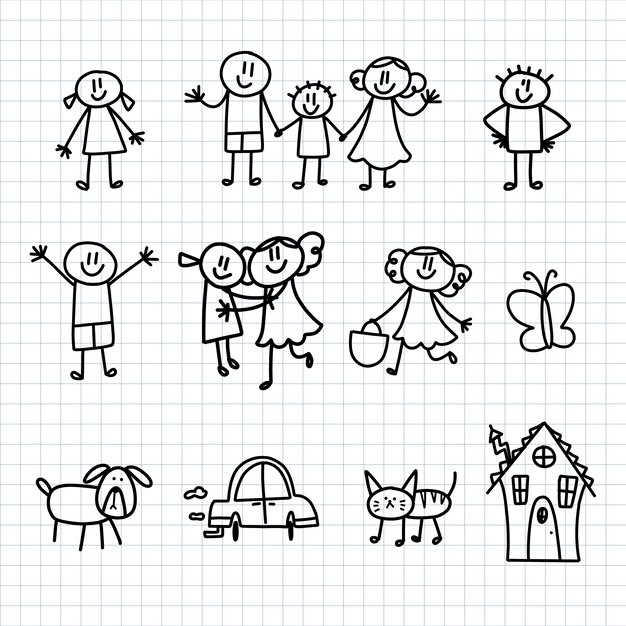 Colección stickman dibujados a mano
