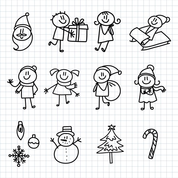 Colección stickman dibujados a mano