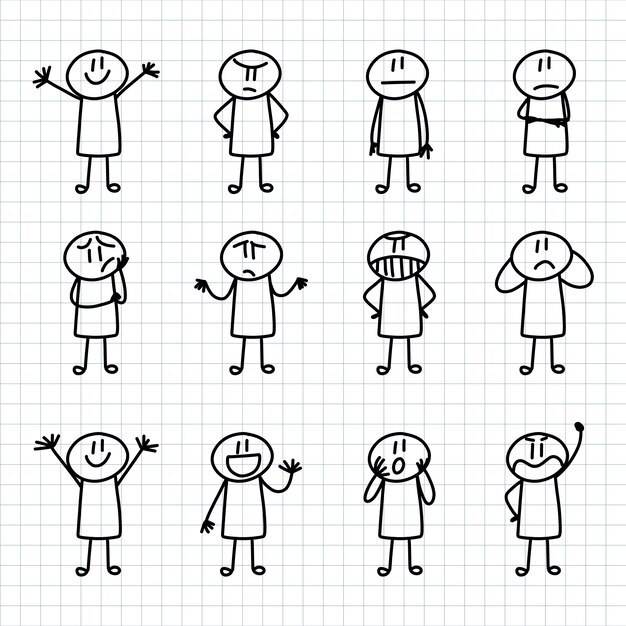 Colección stickman dibujados a mano