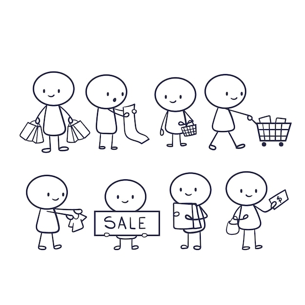 Colección stickman dibujados a mano