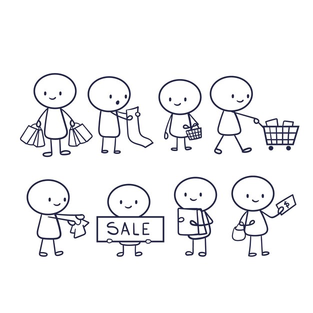 Colección stickman dibujados a mano