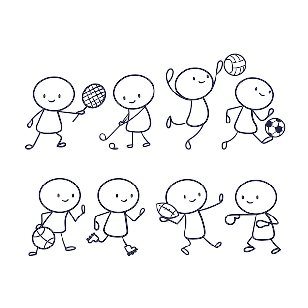 Colección stickman dibujados a mano