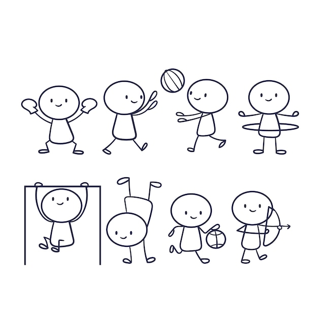 Colección stickman dibujados a mano