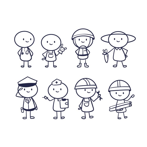 Colección stickman dibujados a mano
