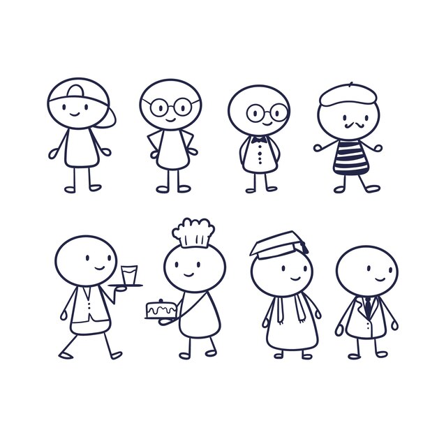 Colección stickman dibujados a mano