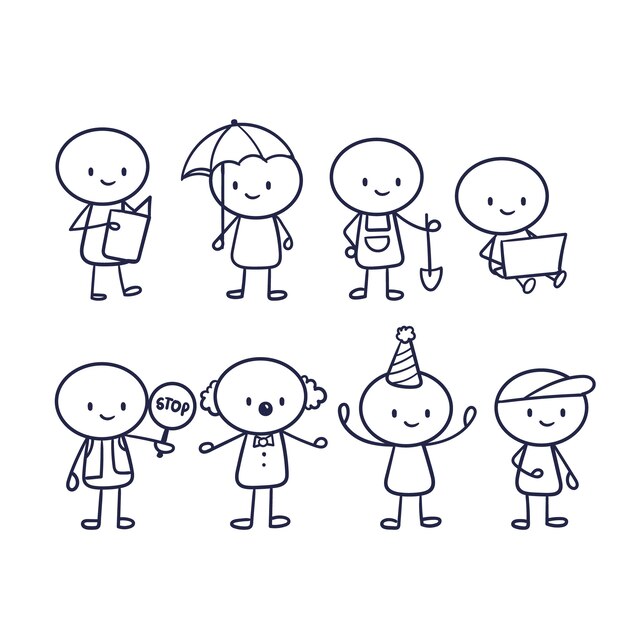 Colección stickman dibujados a mano