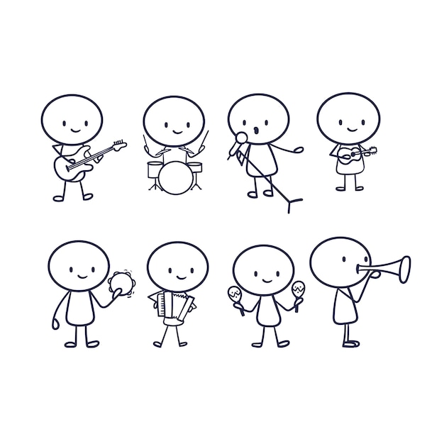 Colección stickman dibujados a mano