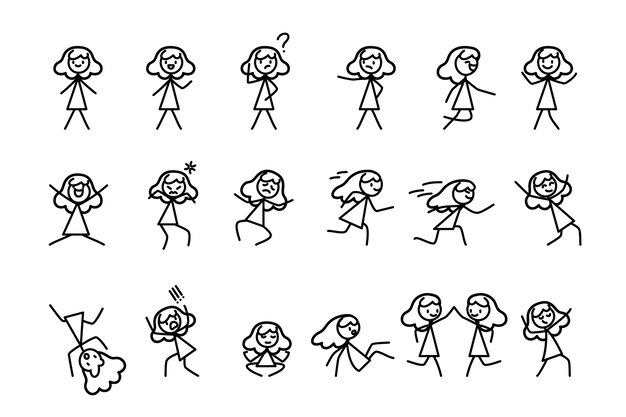 Colección stickman dibujados a mano