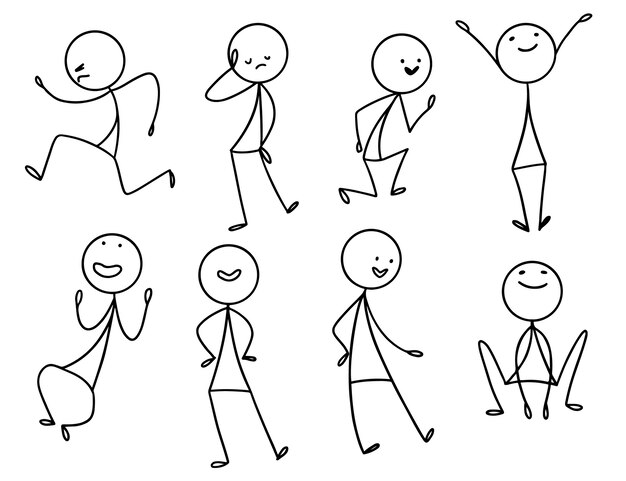 Colección stickman dibujados a mano
