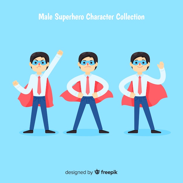 Vector gratuito colección de superheroes masculinos