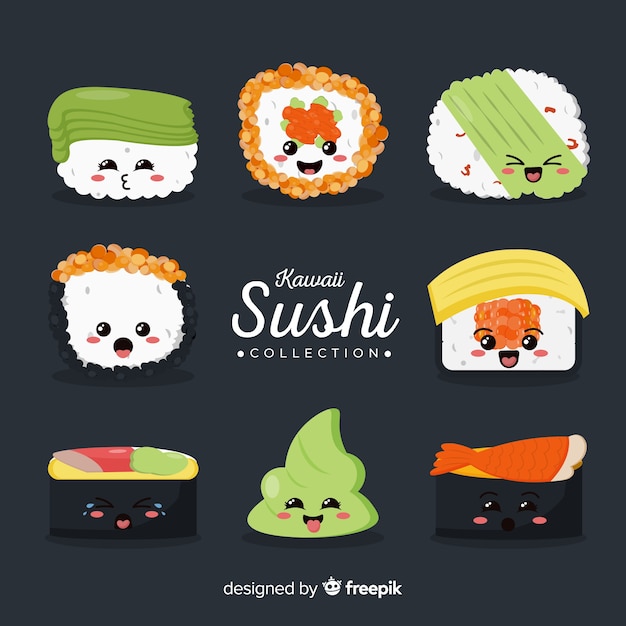 La colección de sushi de Kawaii